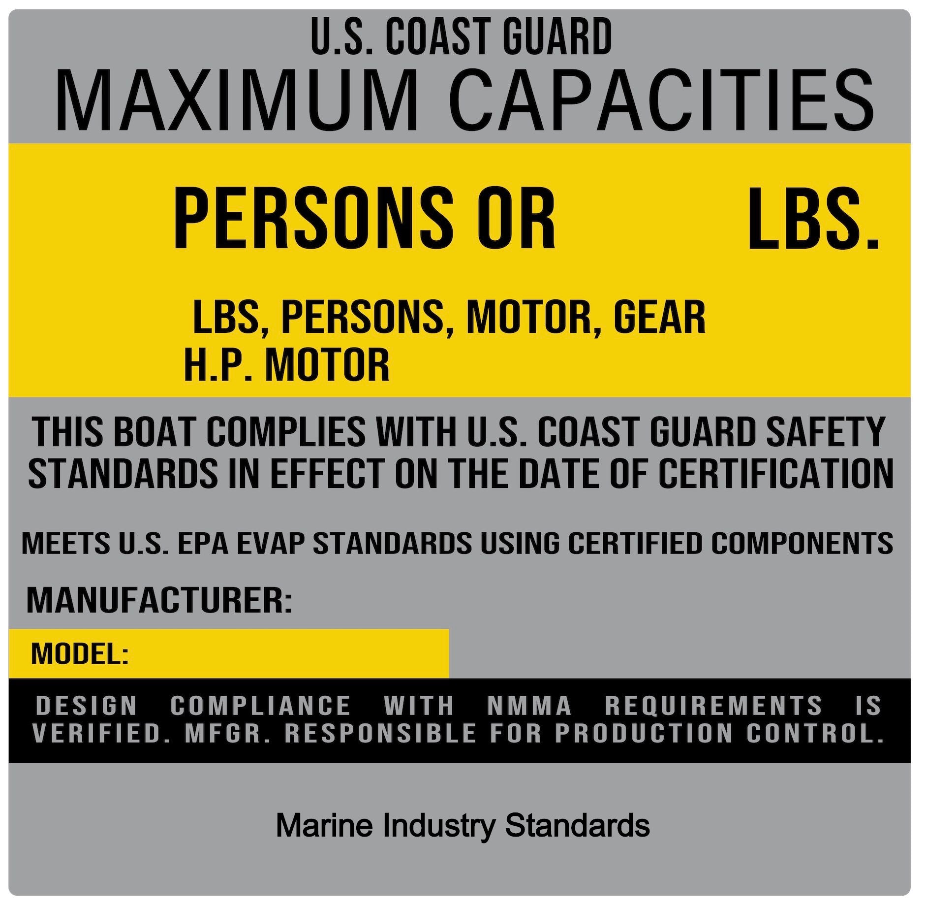 Custom Boat Capacity Decal (Multiple Styles Available)